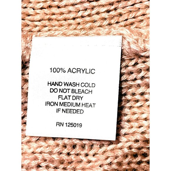 Womens Cable Knit Sweater Tunic Cowl Neck XL Oversized Slouchy Cozy Pink - Picture 12 of 13